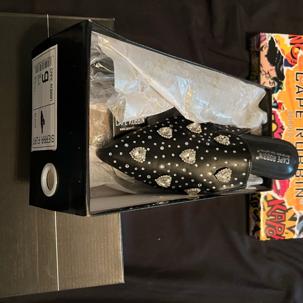 Cape Robbin Black Dress Shoes with Sparkling Silver Details